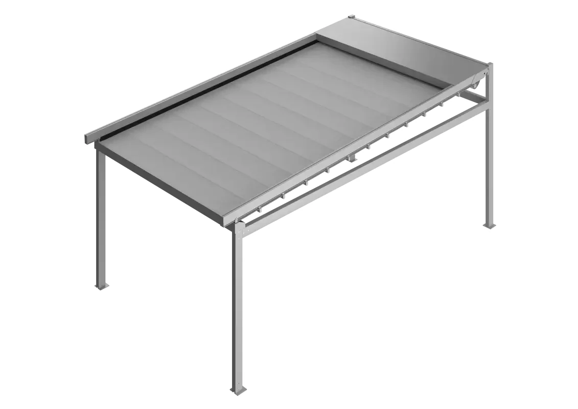 Pergola SOLID z ruchomym dachem z tkaniny PVC (wizualizacja)